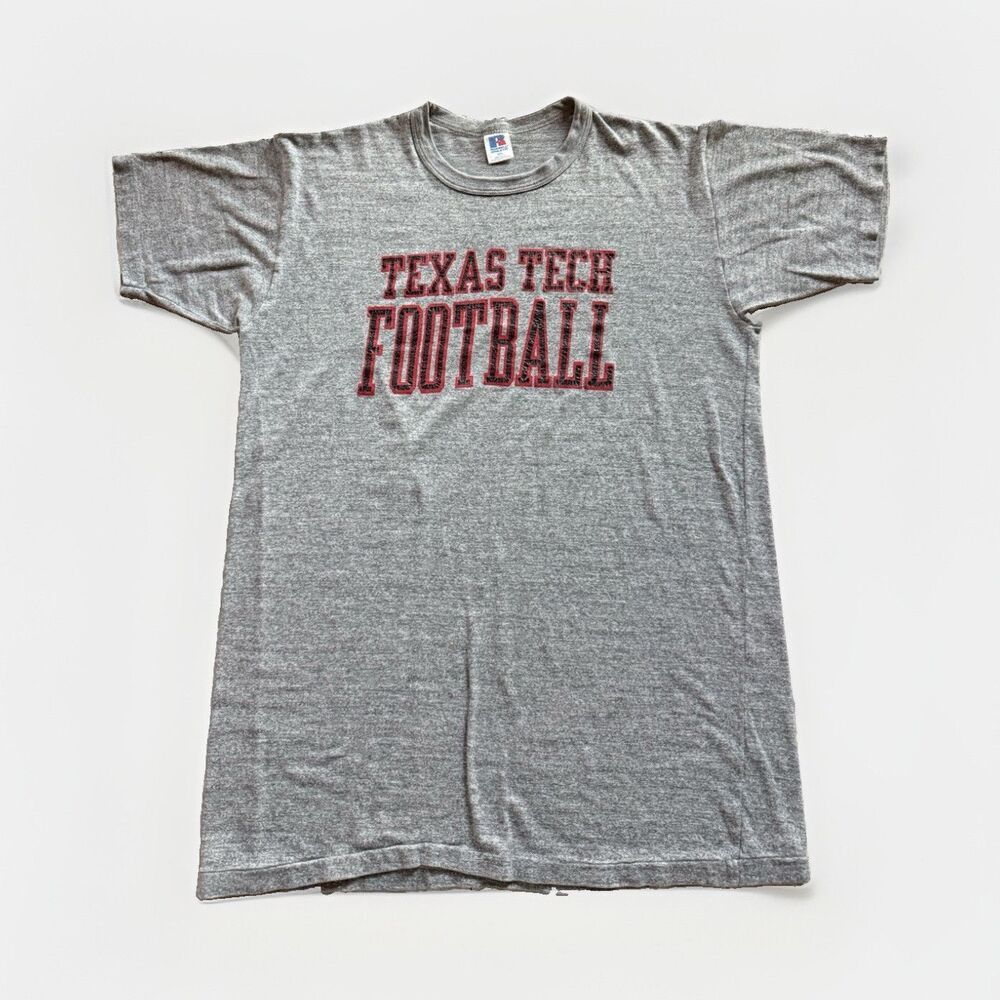 Vintage Russell Athletic Texas Tech Football Gray T-Shirt Size XXL